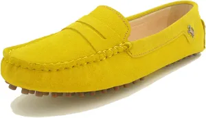 Minishion Women's Casual Loafers Suede Comfortable Driving Shoes YB9603