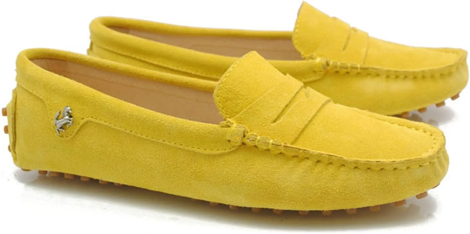 Minishion Women's Casual Loafers Suede Comfortable Driving Shoes YB9603