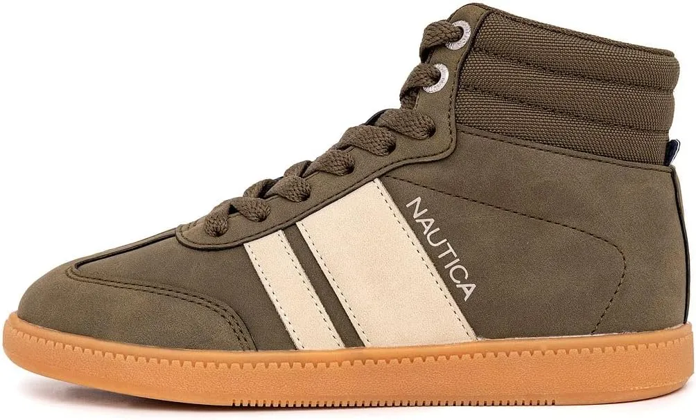 Nautica Boys Girls Casual Fashion Shoes – Comfortable Soccer Classic Walking Tennis Sneakers for Kids – Breathable, Lightweight & Flexible (Lace Up/Bungee) (Low-Top/High Top)