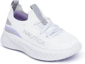Nautica Girls Toddler Knit Slip-On Sneakers with Max Comfort Sole, Bungee Closure, Tennis Running Shoes for School and Play (Toddler/Little Kid)