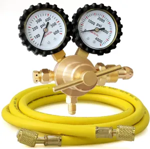 Nitrogen Regulator with 6.6Ft Hose, 0-600 PSI Outlet Pressure, CGA580 Inlet and 1/4'' Male Flare Fitting