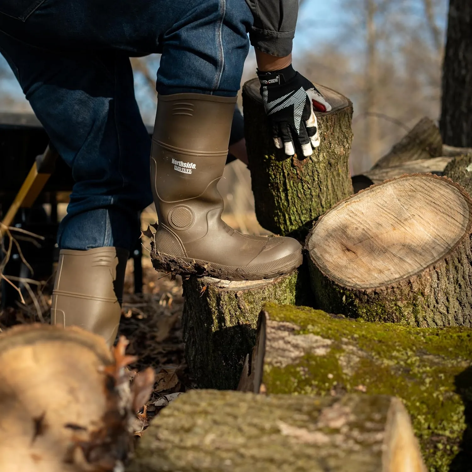 Northside Mens Walcot CT FLEX-TUFF Protective Waterproof Work Boots - Composite Toe Comfort Insole Rubber Boot - Lightweight Chore Boots