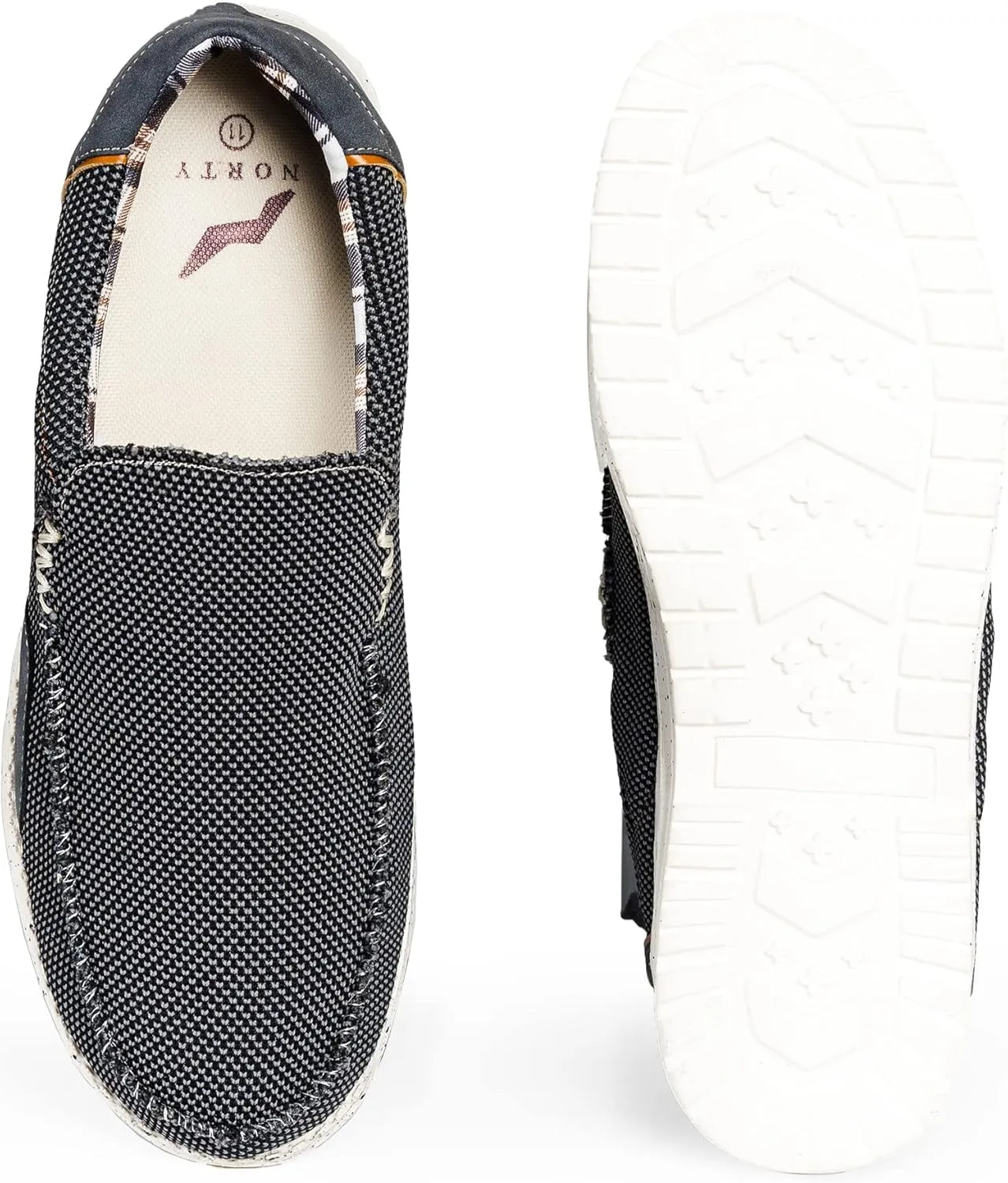 NORTY Men's Grey Low Ankle Chukka Loafers - Casual Shoes for Men - Elastic Lace-Up Loafers