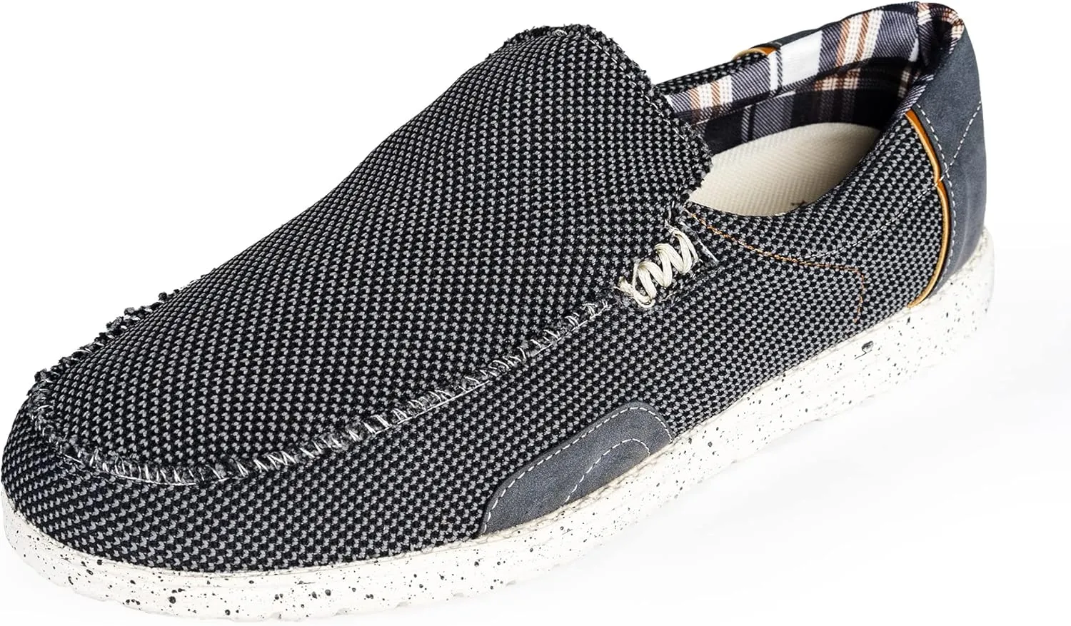 NORTY Men's Grey Low Ankle Chukka Loafers - Casual Shoes for Men - Elastic Lace-Up Loafers