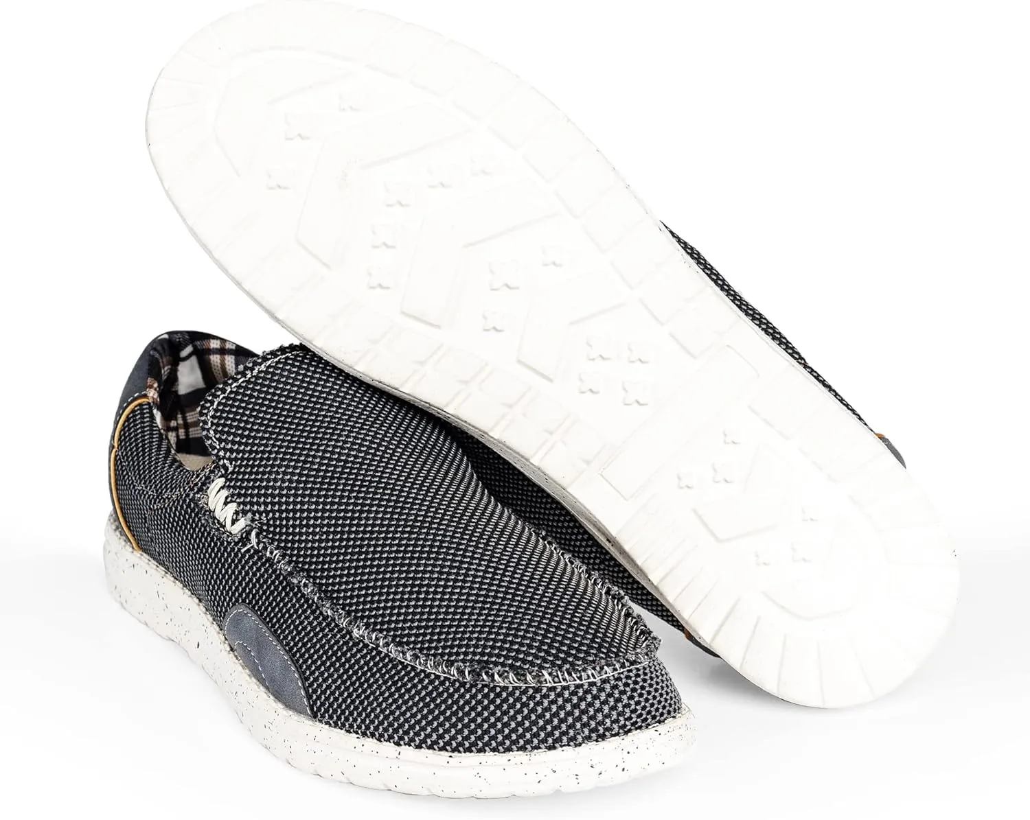 NORTY Men's Grey Low Ankle Chukka Loafers - Casual Shoes for Men - Elastic Lace-Up Loafers