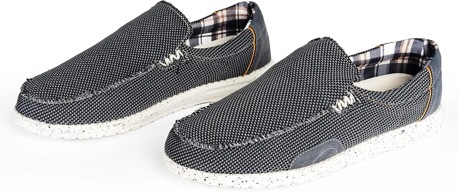 NORTY Men's Grey Low Ankle Chukka Loafers - Casual Shoes for Men - Elastic Lace-Up Loafers
