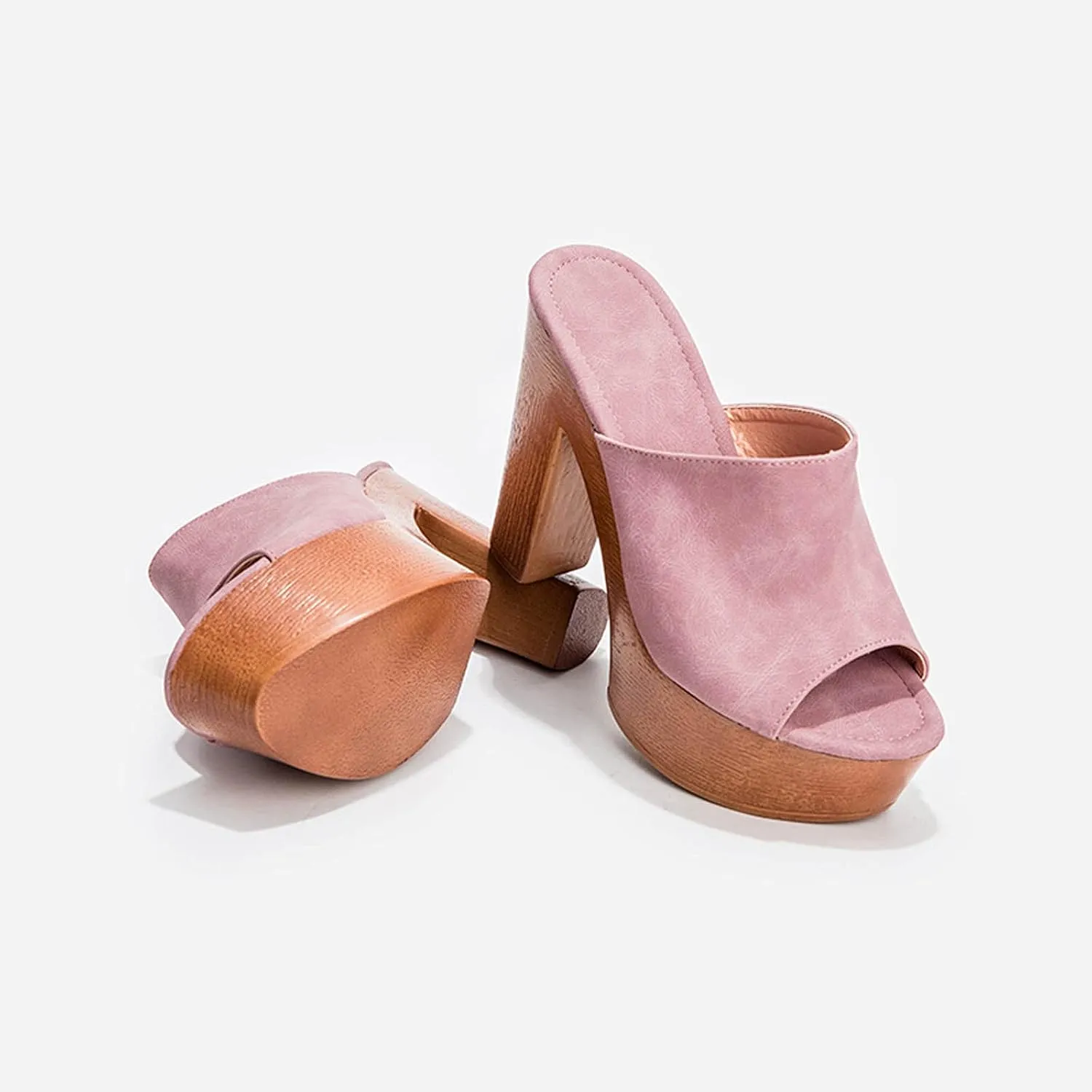 oiangi Heeled Sandals for Women Summer Fashion Fish Mouth Open Toe Straps Platform Chunky High Heels Comfortable Casual Sexy Slippers