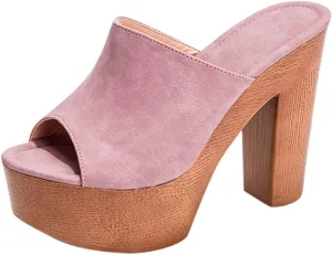 oiangi Heeled Sandals for Women Summer Fashion Fish Mouth Open Toe Straps Platform Chunky High Heels Comfortable Casual Sexy Slippers
