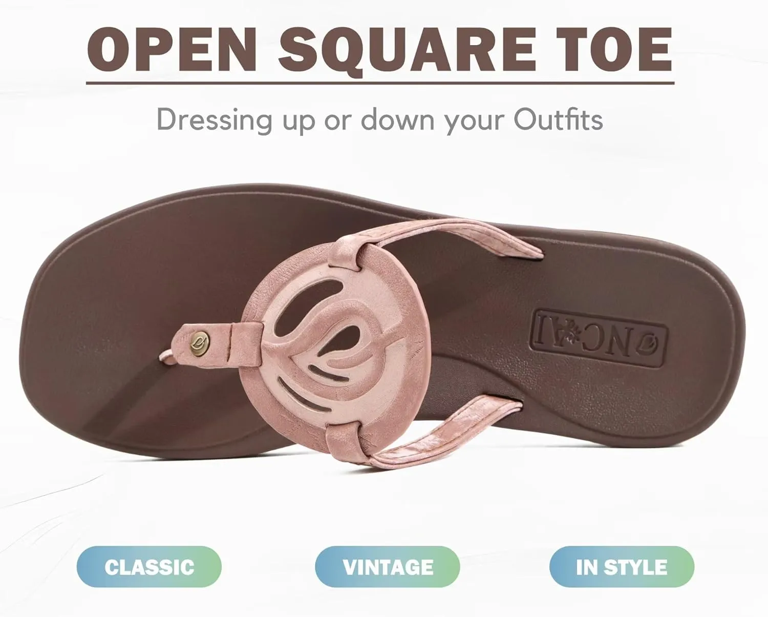 ONCAI Womens Flip Flops Fashion Flat Sandals Summer Vacations Casual Cute Slip On Dressys Sandals for Woman Size 6-11