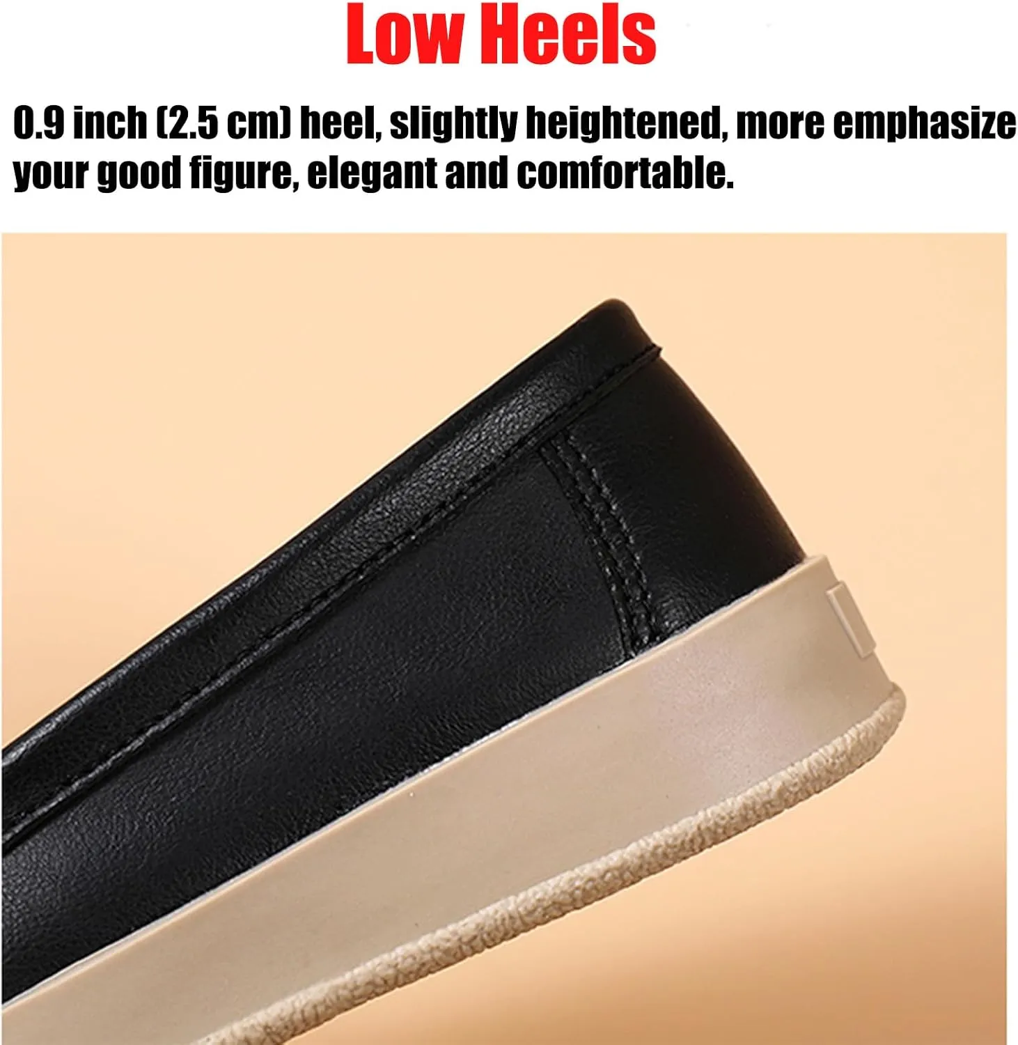 Optigard Women's Leather Flat Penny Loafers Platform Lightweight Comfort Wide Slip On Non-Slip Walking Work Shoes Fashion Moccasin Dress Shoes