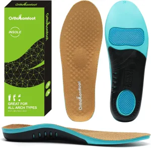 OrthoComfoot Plantar Fasciitis Shoe Insoles, Arch Support Insoles for Women & Men, 220  lbs Heavy Duty, Athletic Gel Shoe Inserts, Pain Relief & Comfort, High Arch Support, Size Options Available
