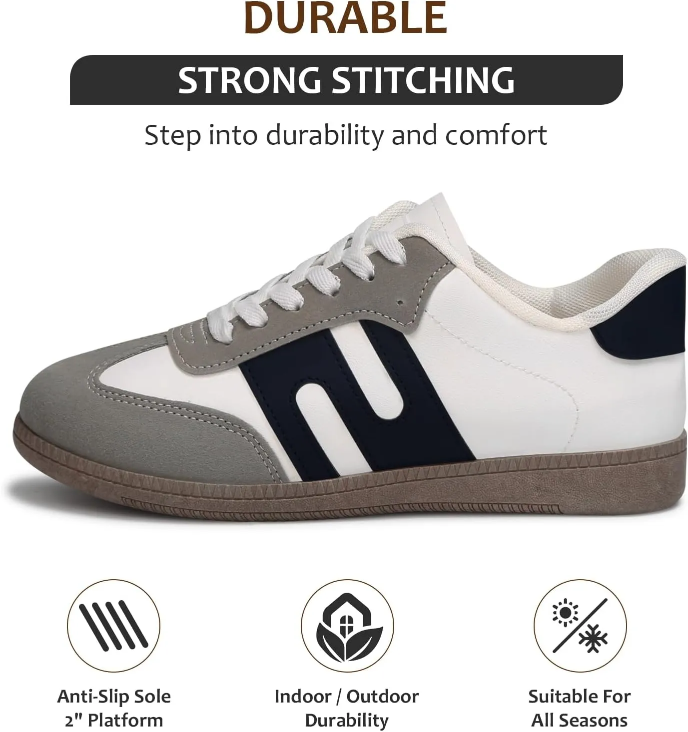 Padgene Womens Fashion Sneakers Women's Retro Shoes Casual Tennis Comfortable Walking Shoes Lace-Up Non Slip Sneakers for Women