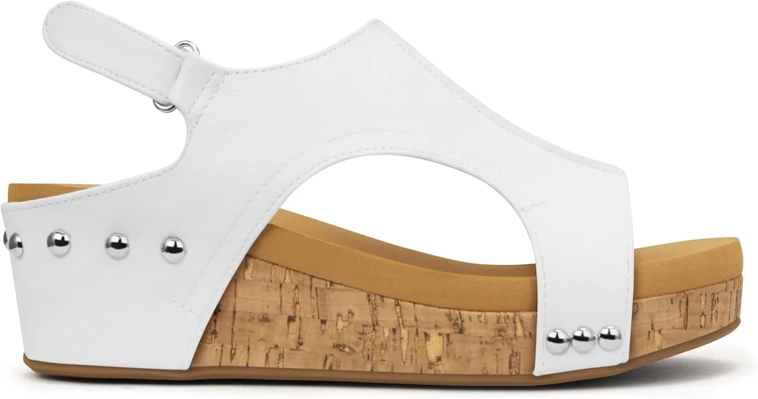 PARTY Womens Wedge Sandals With Strap for Dressy Ladies Sandals Casual Wedge