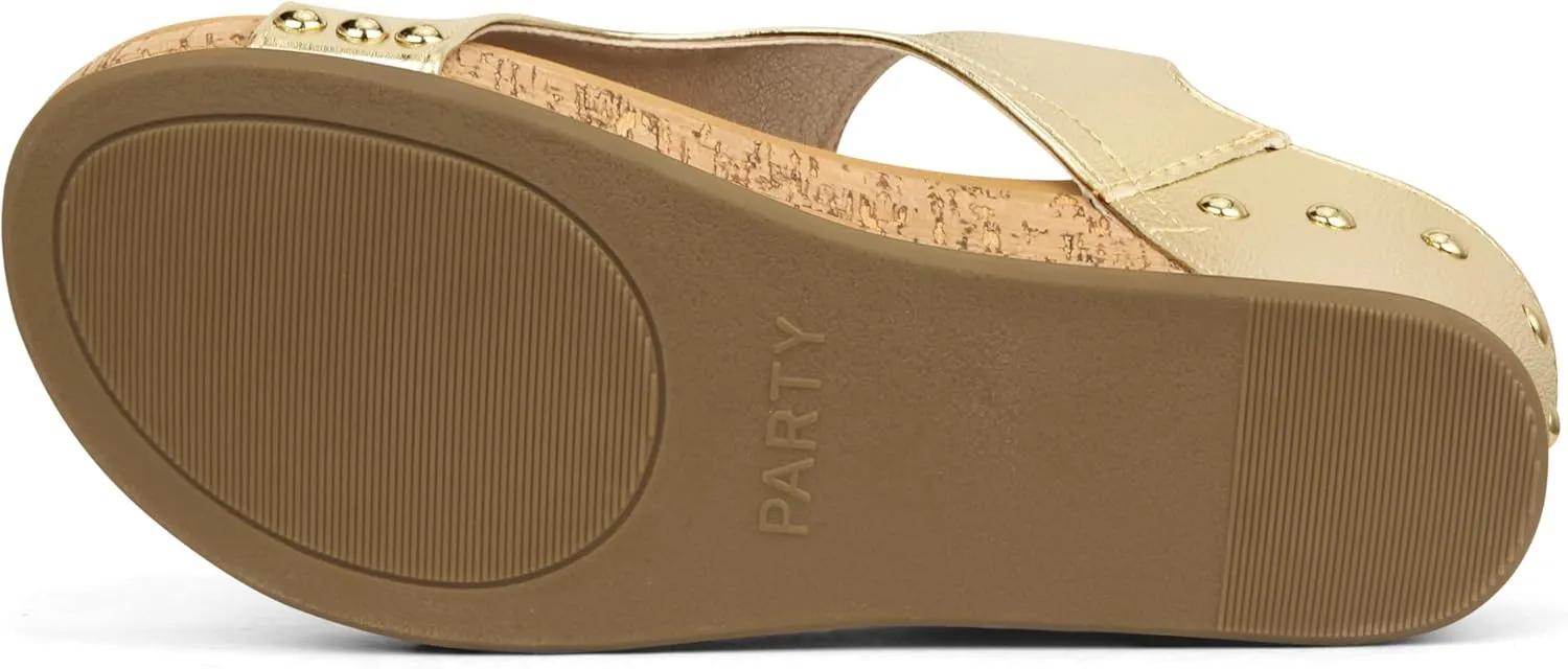 PARTY Womens Wedge Sandals With Strap for Dressy Ladies Sandals Casual Wedge