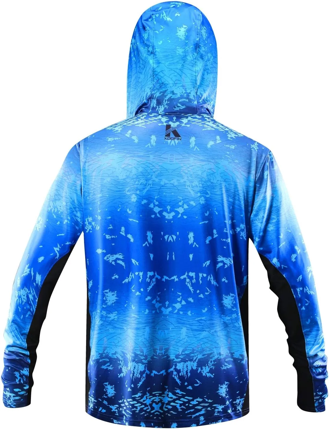 Performance Fishing Hoodie with Face Mask UPF50 Sunblock Shirt Hooded Long Sleeve with Drawstrings Pocket