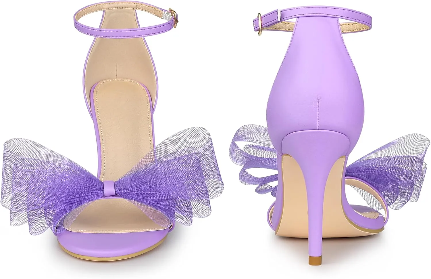 Perphy Open Toe High Heels Ankle Strap Bow Tie Stiletto Heel Sandals for Women