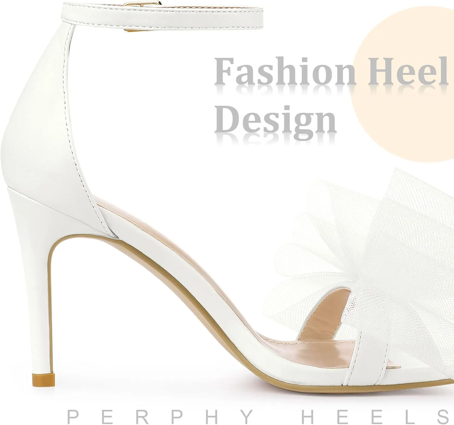 Perphy Open Toe High Heels Ankle Strap Bow Tie Stiletto Heel Sandals for Women