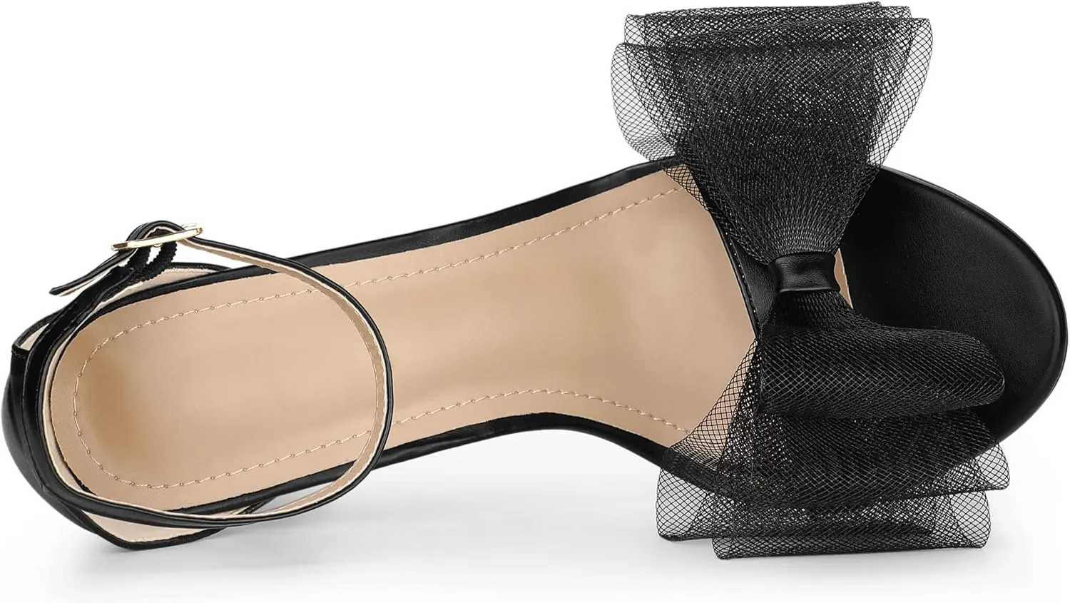 Perphy Open Toe High Heels Ankle Strap Bow Tie Stiletto Heel Sandals for Women