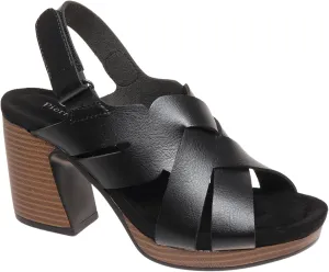 Pierre Dumas Women's Peep Toe Platform Chunky Heel Slingback Sandals