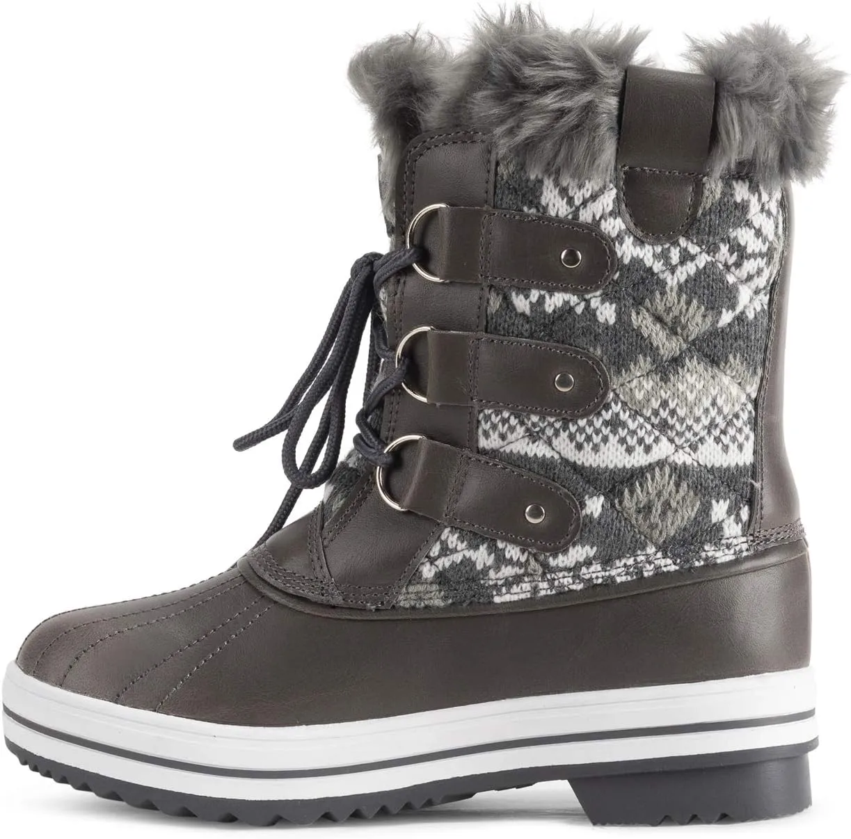 Polar Products Womens Snow Boot Quilted Short Winter Snow Rain Warm Waterproof Boots