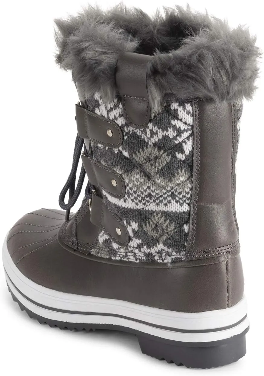 Polar Products Womens Snow Boot Quilted Short Winter Snow Rain Warm Waterproof Boots