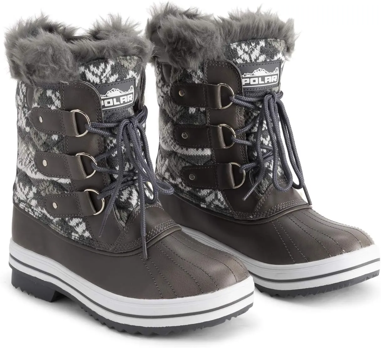 Polar Products Womens Snow Boot Quilted Short Winter Snow Rain Warm Waterproof Boots