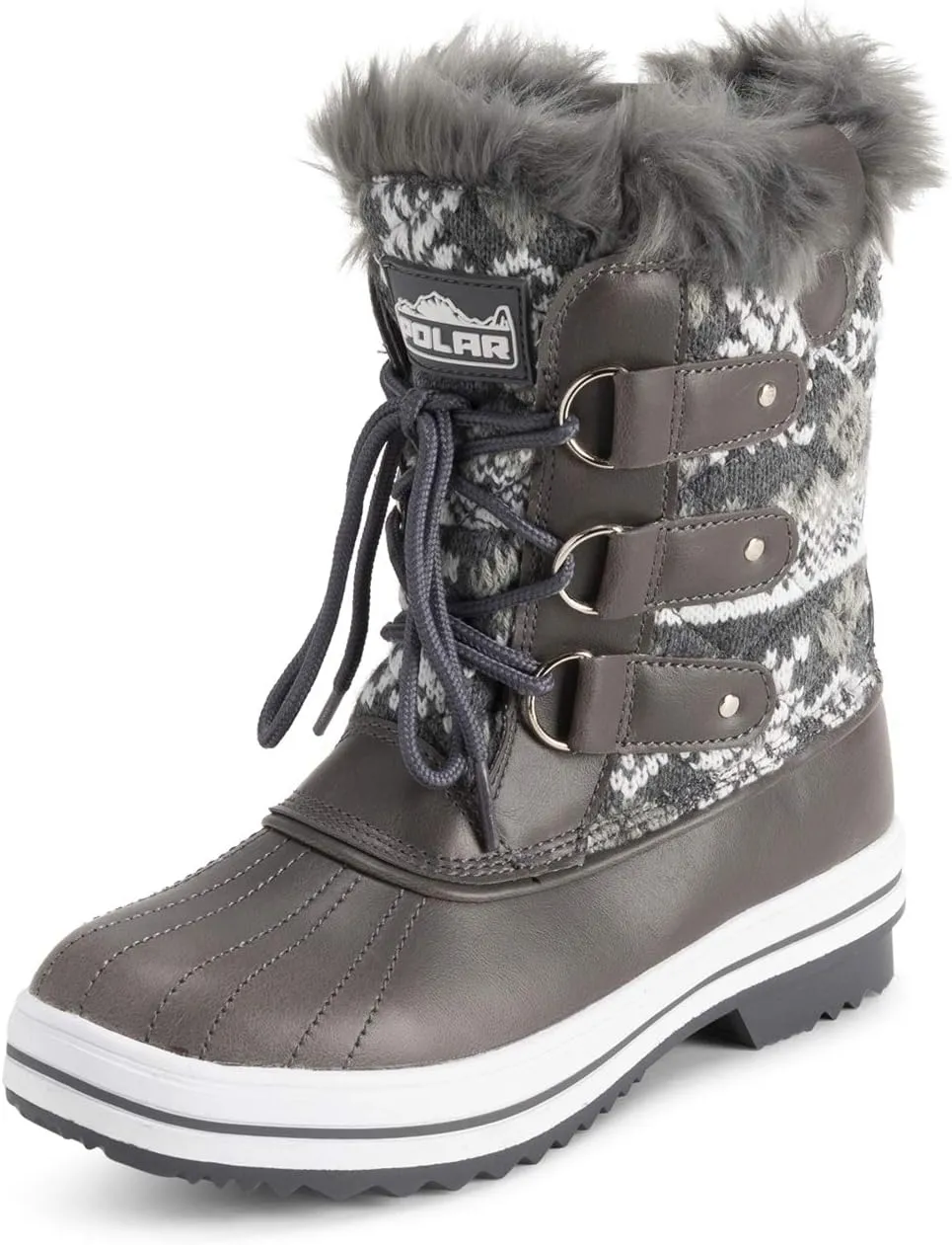 Polar Products Womens Snow Boot Quilted Short Winter Snow Rain Warm Waterproof Boots