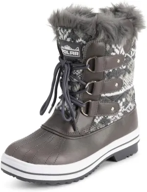 Polar Products Womens Snow Boot Quilted Short Winter Snow Rain Warm Waterproof Boots