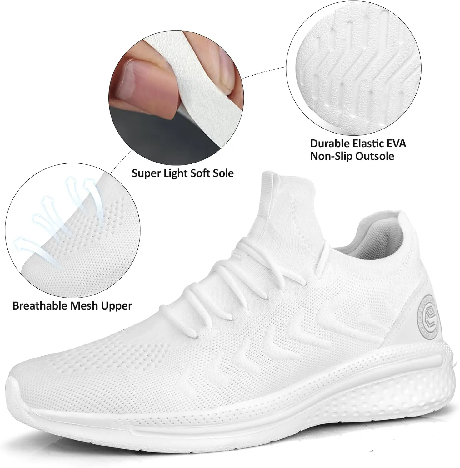 Pujcs Mens Walking Shoes Non Slip Running Shoes Breathable Slip on Sneakers Lightwight Gym Tennis Shoes for Men