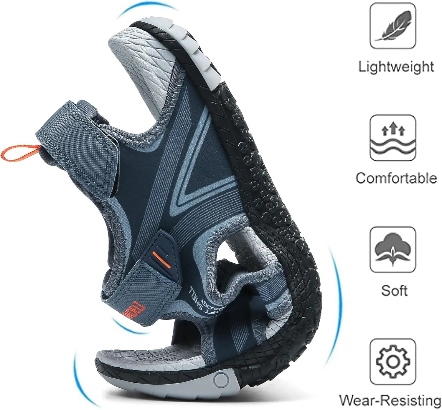 QUANDELI Men's Sport Sandals, Open Toe Water Sandals with Arch Support Waterproof Lightweight Casual Athletic Sandals for Outdoor Beach Travel Summer