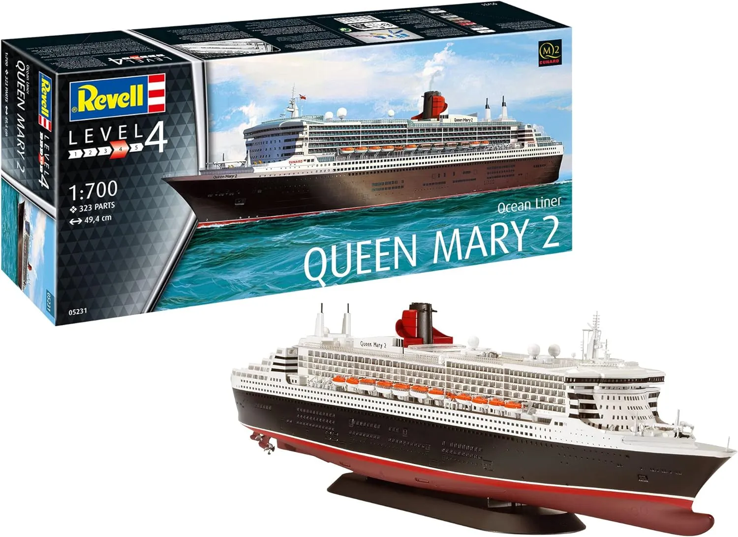 Revell 05231 Ocean Liner Queen Mary 2 1:700 Scale Unbuilt/Unpainted Plastic Model Kit