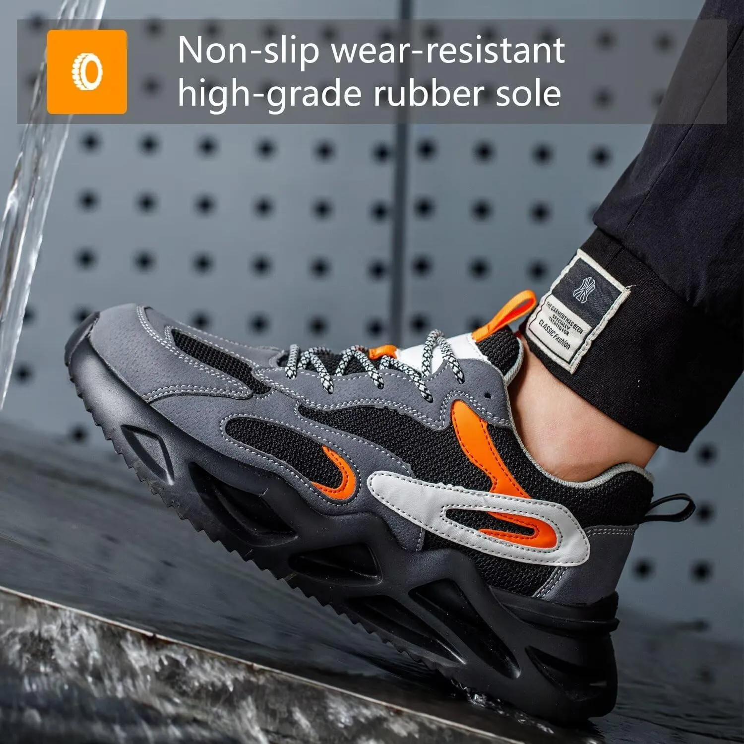 Safety Shoes for Men or Women,EVA Large Sole/Anti-Slip Shading Devise/Strong Grip/Good Anti-Slip wear Resistance,Insulation 6KV,Anti-Slip wear,Comfortable on The feet,39,Grey