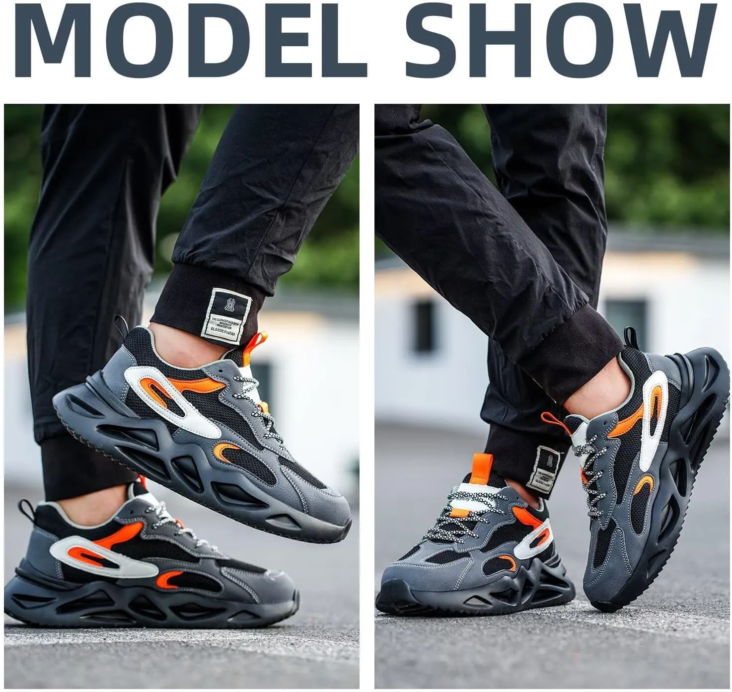 Safety Shoes for Men or Women,EVA Large Sole/Anti-Slip Shading Devise/Strong Grip/Good Anti-Slip wear Resistance,Insulation 6KV,Anti-Slip wear,Comfortable on The feet,39,Grey