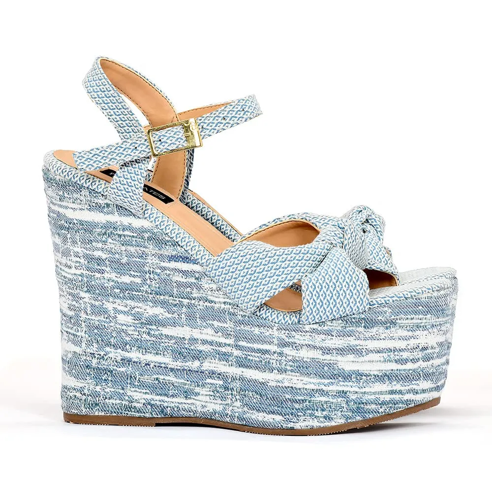 Sábates Lino Baby Blue Printed Platform Sandal for Women (6)