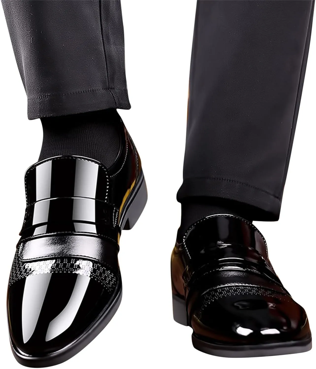 Size 15 White Dress Shoes for Men Fashion Summer and Autumn Men Leather Mens Dress Shoes Modern Classic Slip On Oxfords