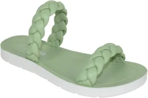 Soda Shoes Women Flip Flops Flat Sandals Slides Double Braided Straps Joyful-S Mint Light Green 7.5