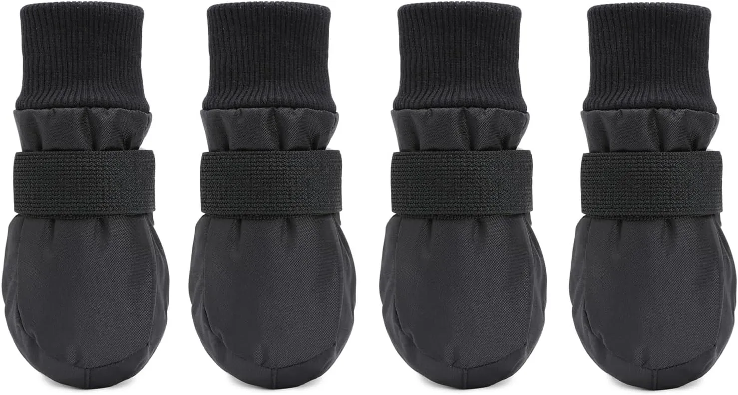 Soft Sole Waterproof Winter Dog Boots - Anti-Slip Paw Protector Puppy Shoes for Winter, Snowy Day, Perfect Dog Booties Outdoor (Large: 3 1/2" Length)