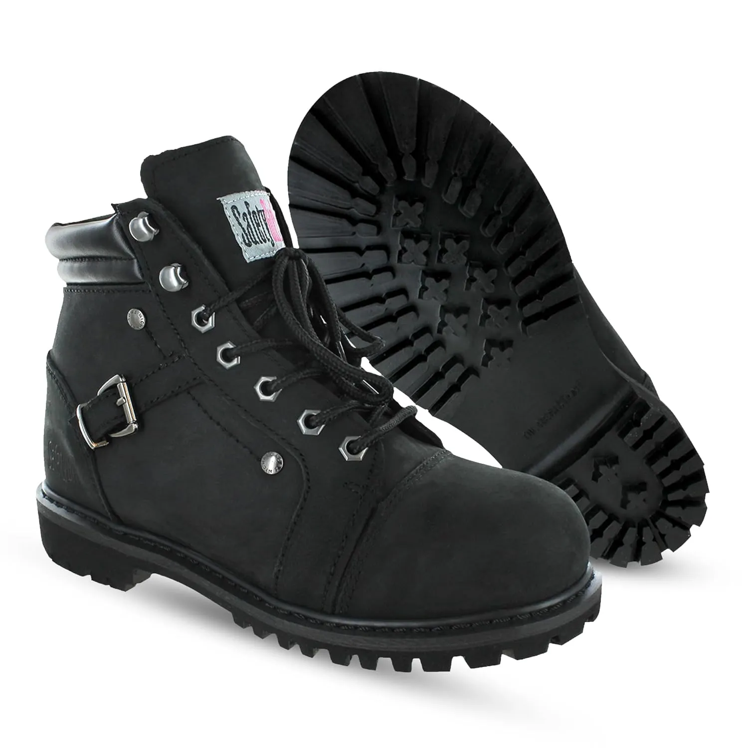 Steel Toe Boots for Women - Black - 9M| Waterproof Women's Fusion Work Boots | Leather Work Boots | Rugged Goodyear Welt Construction | Oil Resistant Outsoles & Cushioned Insoles