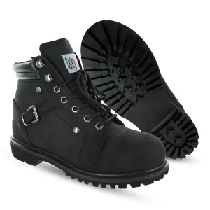 Steel Toe Boots for Women - Black - 9M| Waterproof Women's Fusion Work Boots | Leather Work Boots | Rugged Goodyear Welt Construction | Oil Resistant Outsoles & Cushioned Insoles