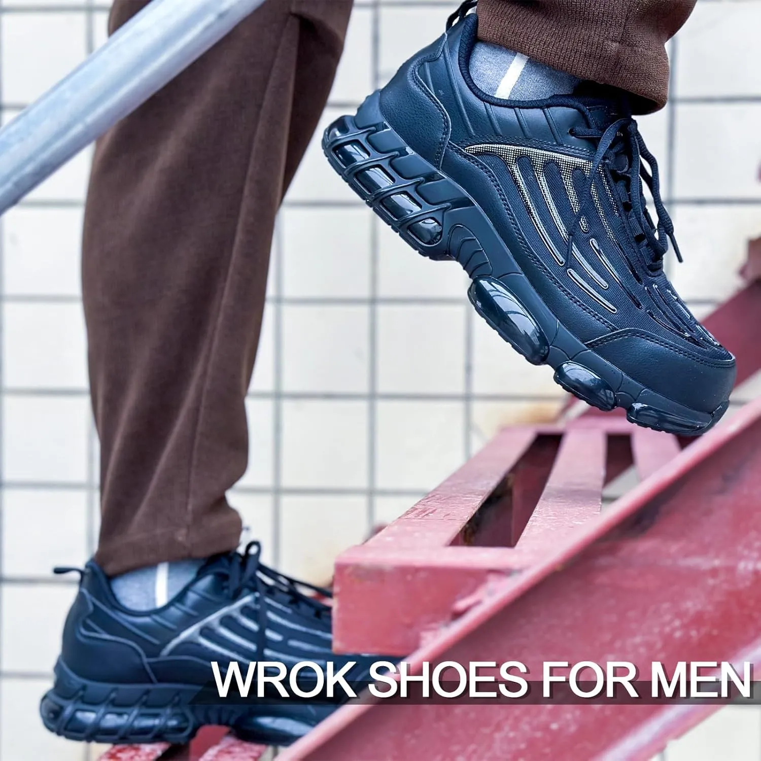 Steel Toe Shoes for Men Lightweight Comfortable Safety Shoes for Men Indestructible Work Shoes for Construction
