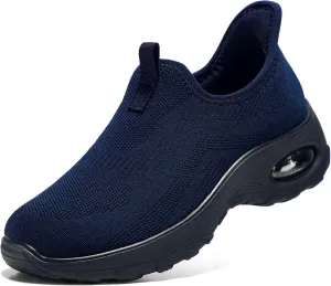 STQ Walking Shoes Women Slip On Sneakers Air Cushion Comfortable Breathable Lightweight Mesh Shoes Shock Absorbing Design Ideal for Plantar Fasciitis All Day Standing