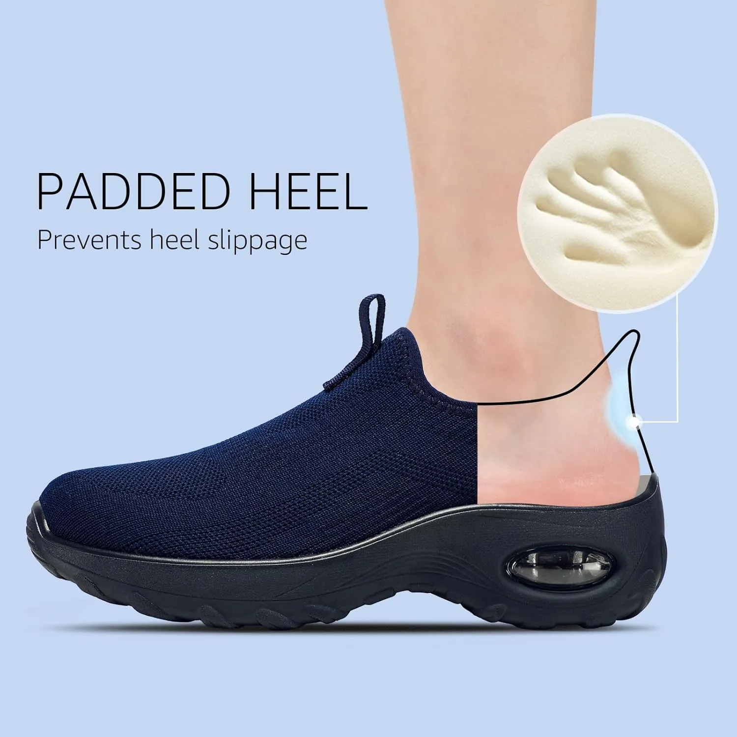 STQ Walking Shoes Women Slip On Sneakers Air Cushion Comfortable Breathable Lightweight Mesh Shoes Shock Absorbing Design Ideal for Plantar Fasciitis All Day Standing