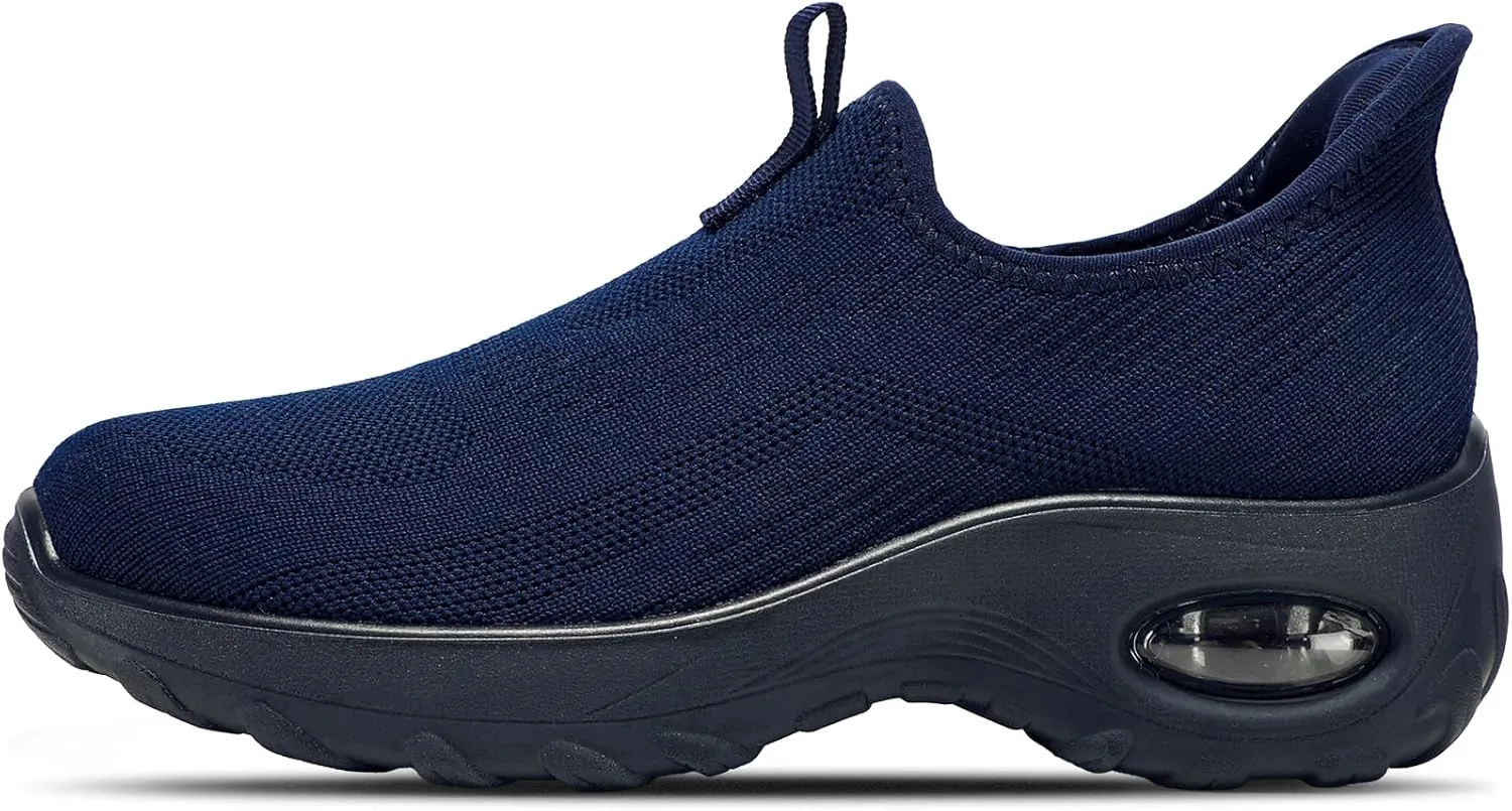 STQ Walking Shoes Women Slip On Sneakers Air Cushion Comfortable Breathable Lightweight Mesh Shoes Shock Absorbing Design Ideal for Plantar Fasciitis All Day Standing