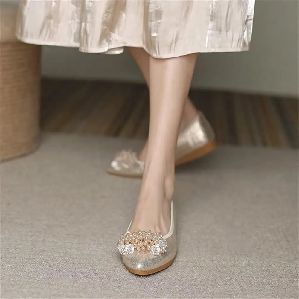 Stunner Womens Foldable Pointed Toe Ballet Flats Rhinestone Loafers Fashion Flats