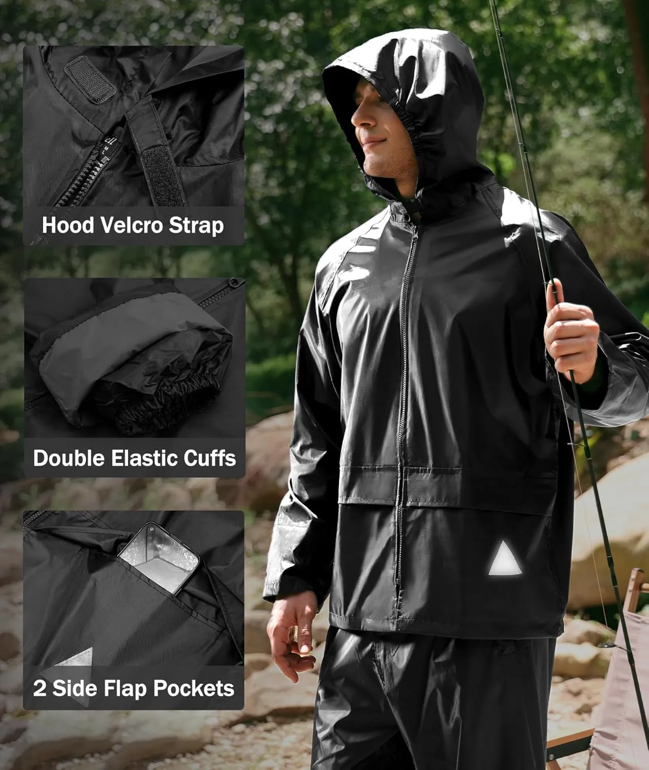 SWISSWELL Rain Suits for Men Women Waterproof Rain Gear for Fishing Heavy Duty Work Raincoat and Pants
