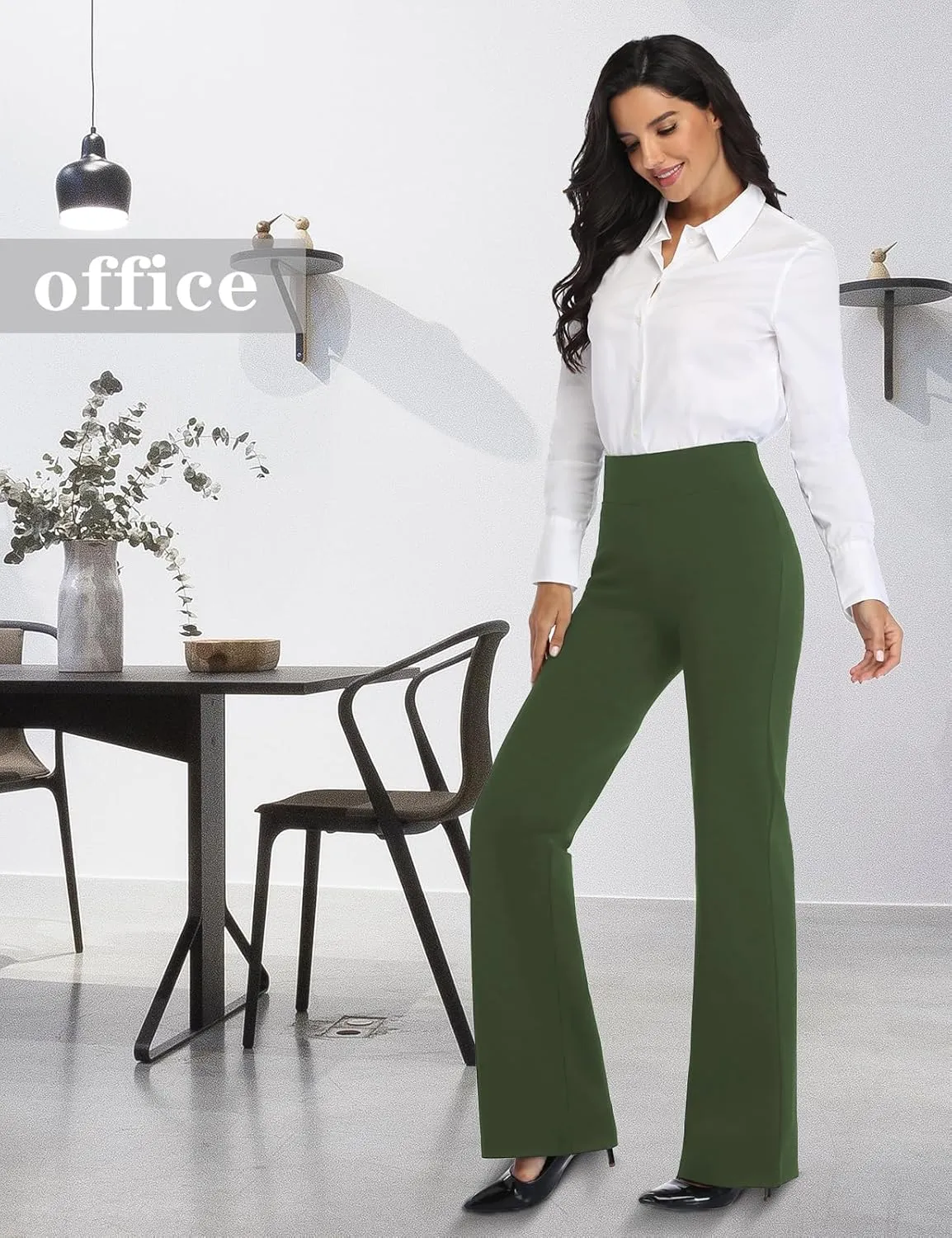 Tapata Women Dress Pants 28"/30"/32"/34" High Waist Stretchy Bootcut Pants Tall, Petite, Regular for Office Business Casual