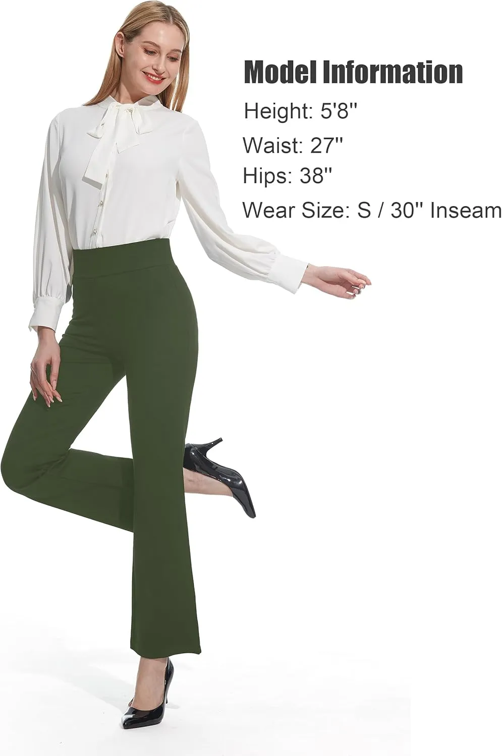 Tapata Women Dress Pants 28"/30"/32"/34" High Waist Stretchy Bootcut Pants Tall, Petite, Regular for Office Business Casual