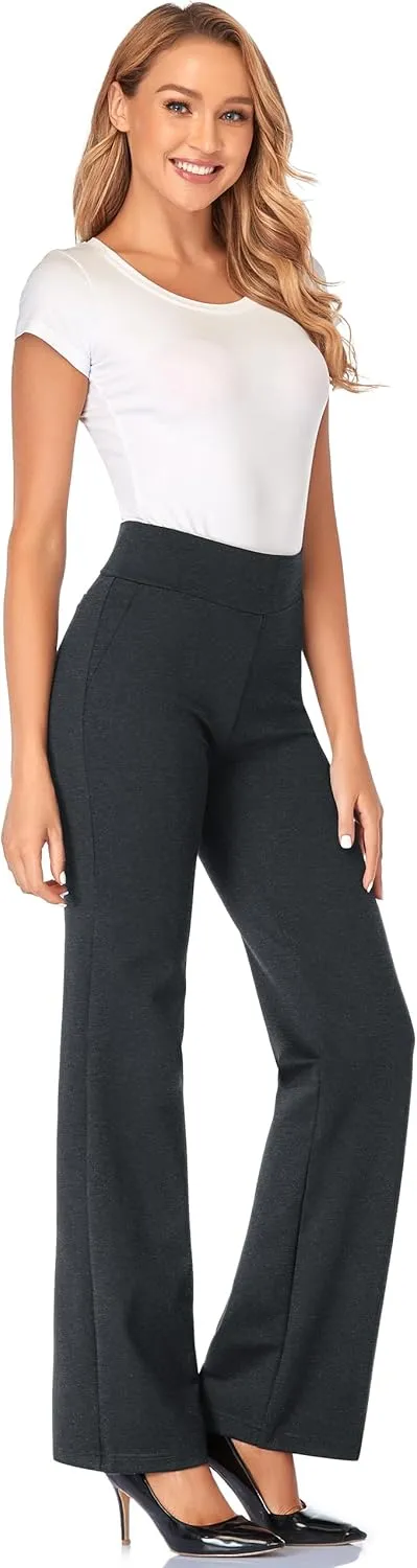 Tapata Women Dress Pants 28"/30"/32"/34" High Waist Stretchy Bootcut Pants Tall, Petite, Regular for Office Business Casual