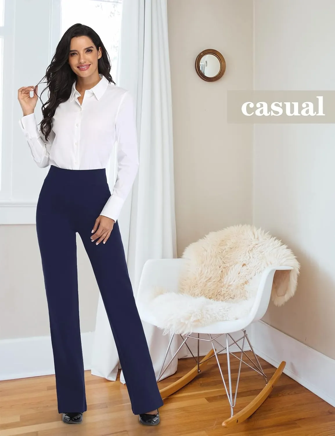 Tapata Women Dress Pants 28"/30"/32"/34" High Waist Stretchy Bootcut Pants Tall, Petite, Regular for Office Business Casual
