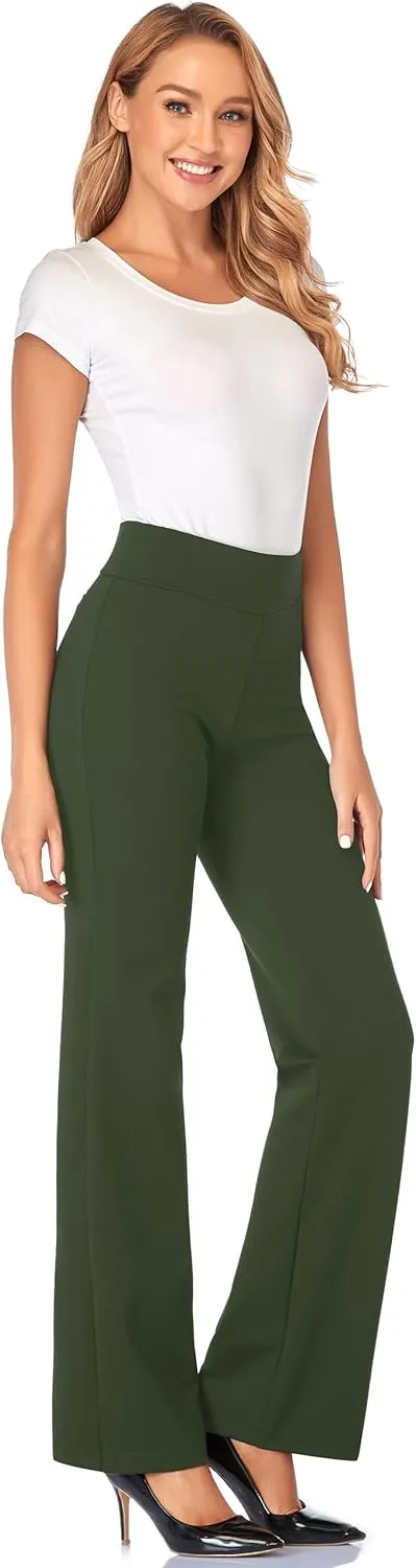 Tapata Women Dress Pants 28"/30"/32"/34" High Waist Stretchy Bootcut Pants Tall, Petite, Regular for Office Business Casual